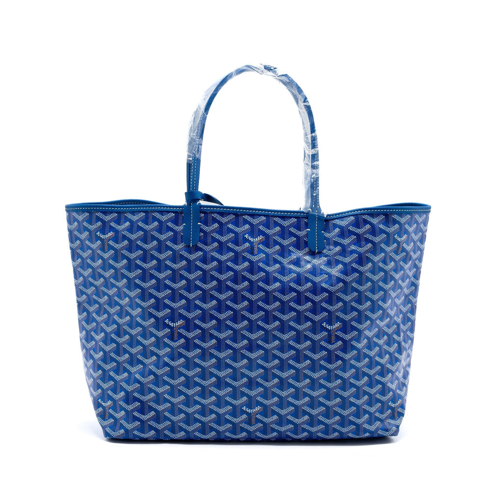 Saint Louis-Style PM Tote - Blue Canvas & Leather
