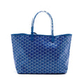 Saint Louis-Style PM Tote - Blue Canvas & Leather