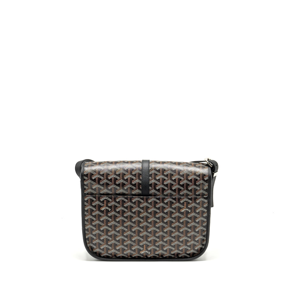 Goyard Belvedere MM Messenger Bag – Black Goyardine Canvas & Calfskin, Silver Hardware