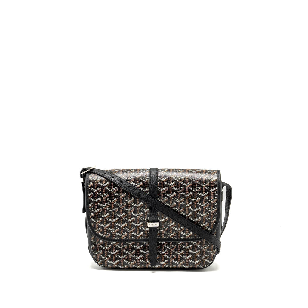 Goyard Belvedere MM Messenger Bag – Black Goyardine Canvas & Calfskin, Silver Hardware