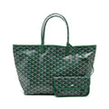 Goyard Saint Louis PM Tote Bag – Green Goyardine Canvas, Silver Hardware