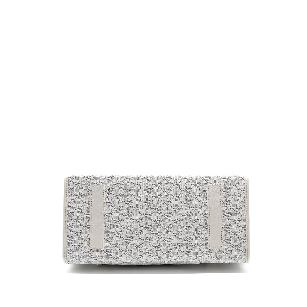 Goyard Saint Léger Backpack – White Goyardine Canvas, Silver Hardware