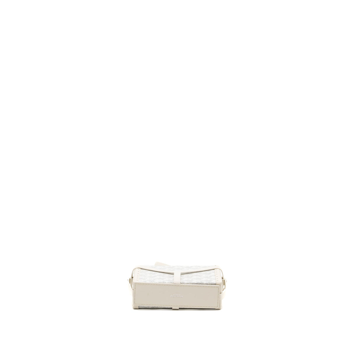 Goyard-Inspired Mini Trunk Bag – White & Silver-Tone | Replica