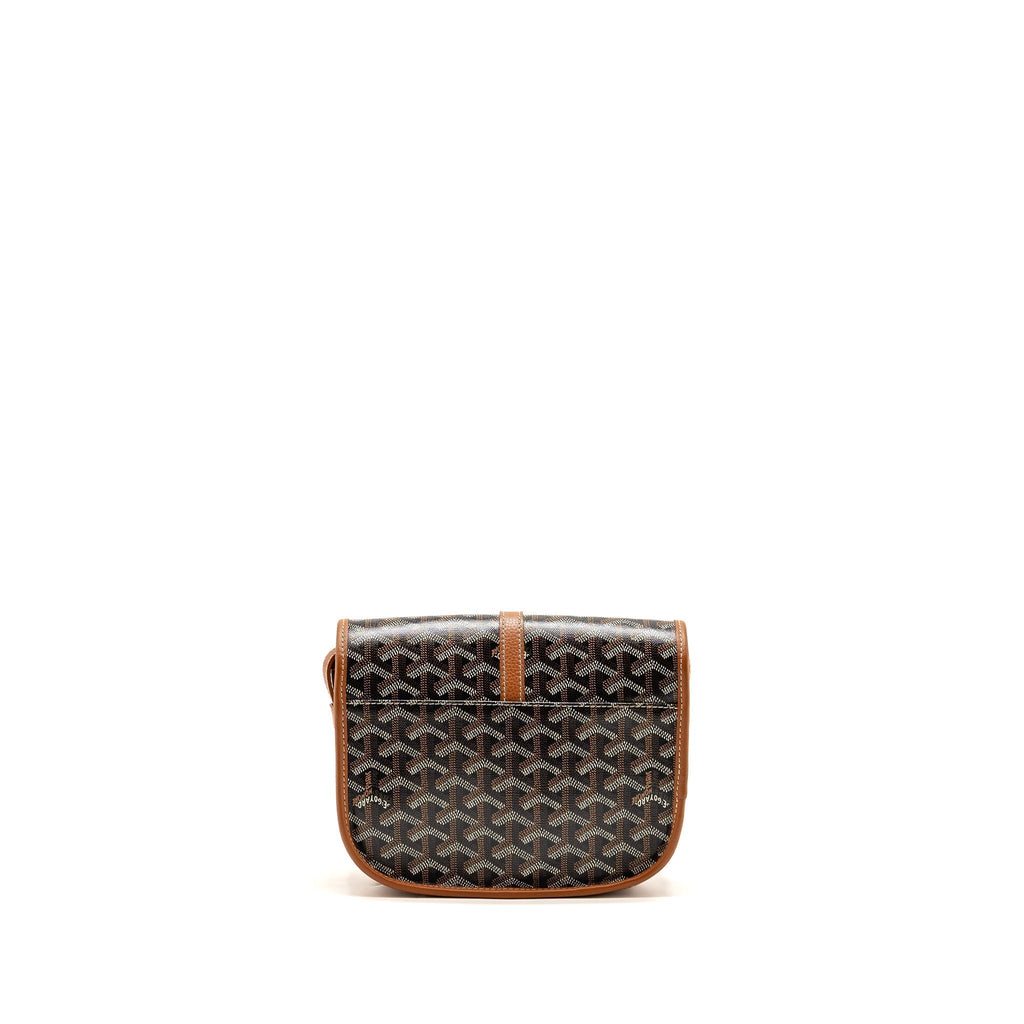 Goyard Belvédère PM Replica Messenger Bag | Tan & Silver-Tone