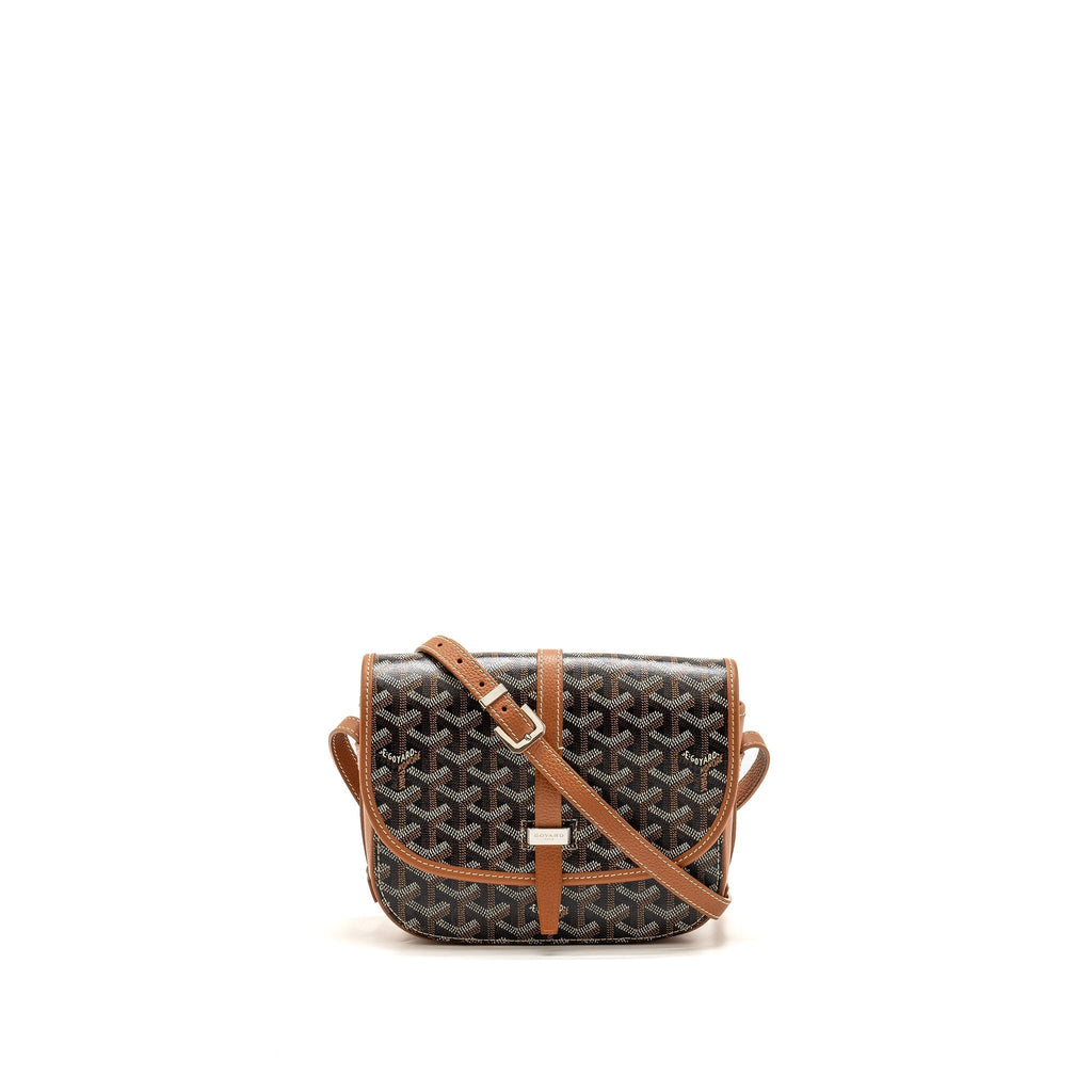 Goyard Belvédère PM Replica Messenger Bag | Tan & Silver-Tone