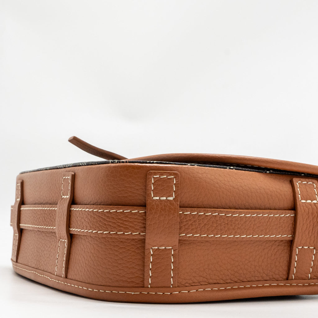 Goyard Belvédère PM Replica Messenger Bag | Tan & Silver-Tone