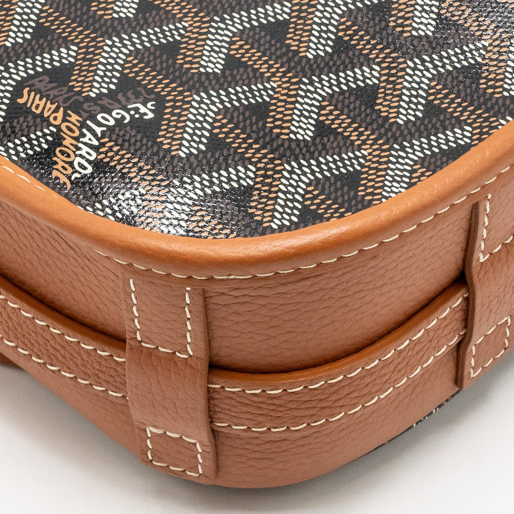 Goyard Belvédère PM Replica Messenger Bag | Tan & Silver-Tone
