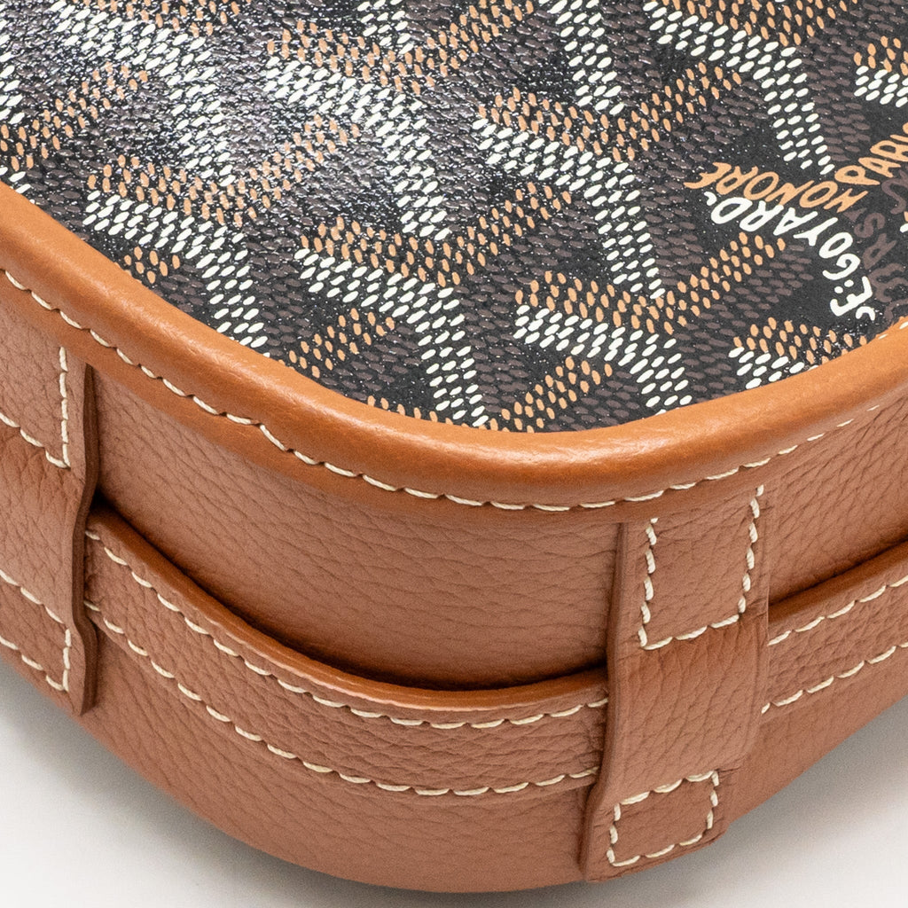 Goyard Belvédère PM Replica Messenger Bag | Tan & Silver-Tone