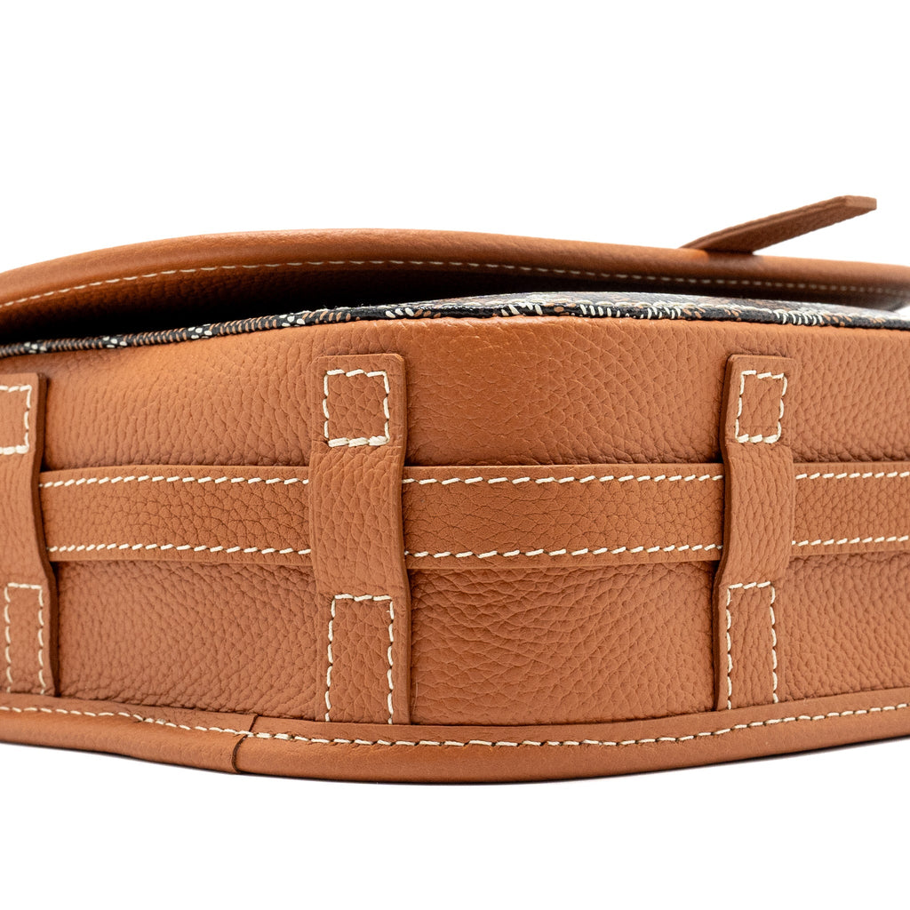 Goyard Belvedere PM Messenger Bag – Black & Tan Goyardine Canvas & Calfskin, Silver Hardware