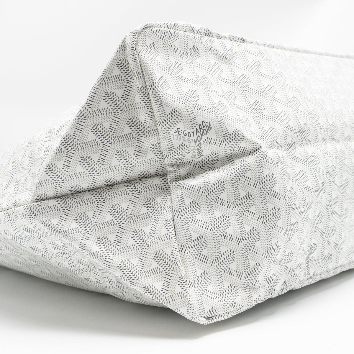White Coated Canvas Tote with Calfskin Trim & Coin Pouch
