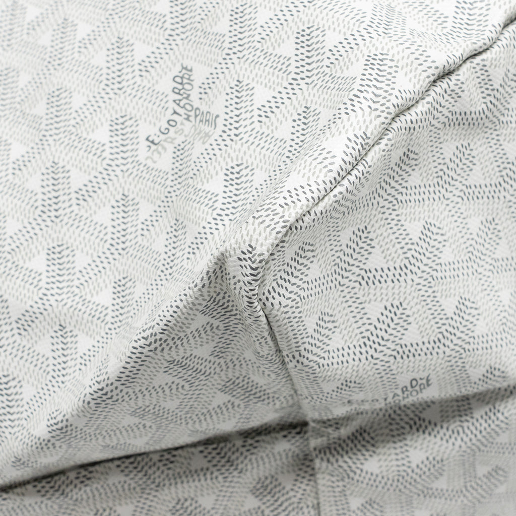 White Coated Canvas Tote with Calfskin Trim & Coin Pouch