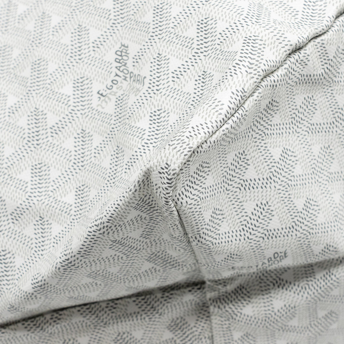 White Coated Canvas Tote with Calfskin Trim & Coin Pouch