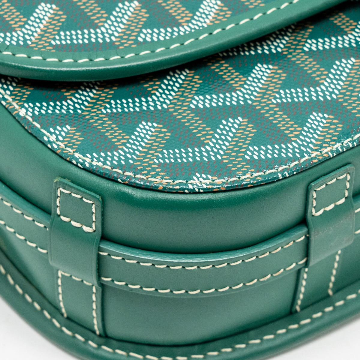 Goyard Belvedere PM Messenger Bag – Green Goyardine Canvas, Silver Hardware