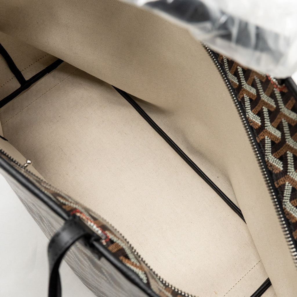 Goyard Artois MM Handbag – Black Goyardine Canvas & Calfskin, Silver Hardware