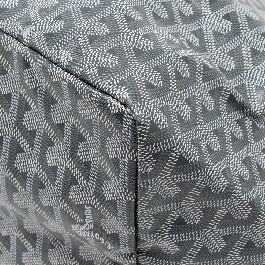 Saint Louis-Style GM Tote - Grey Canvas & Leather
