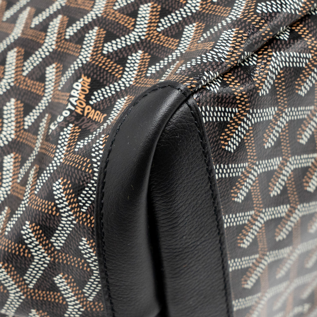 Goyard Artois MM Handbag – Black Goyardine Canvas & Calfskin, Silver Hardware