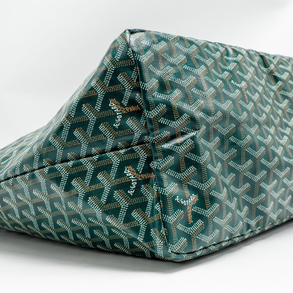 Saint Louis-Style GM Tote - Green Canvas & Calfskin Goyard