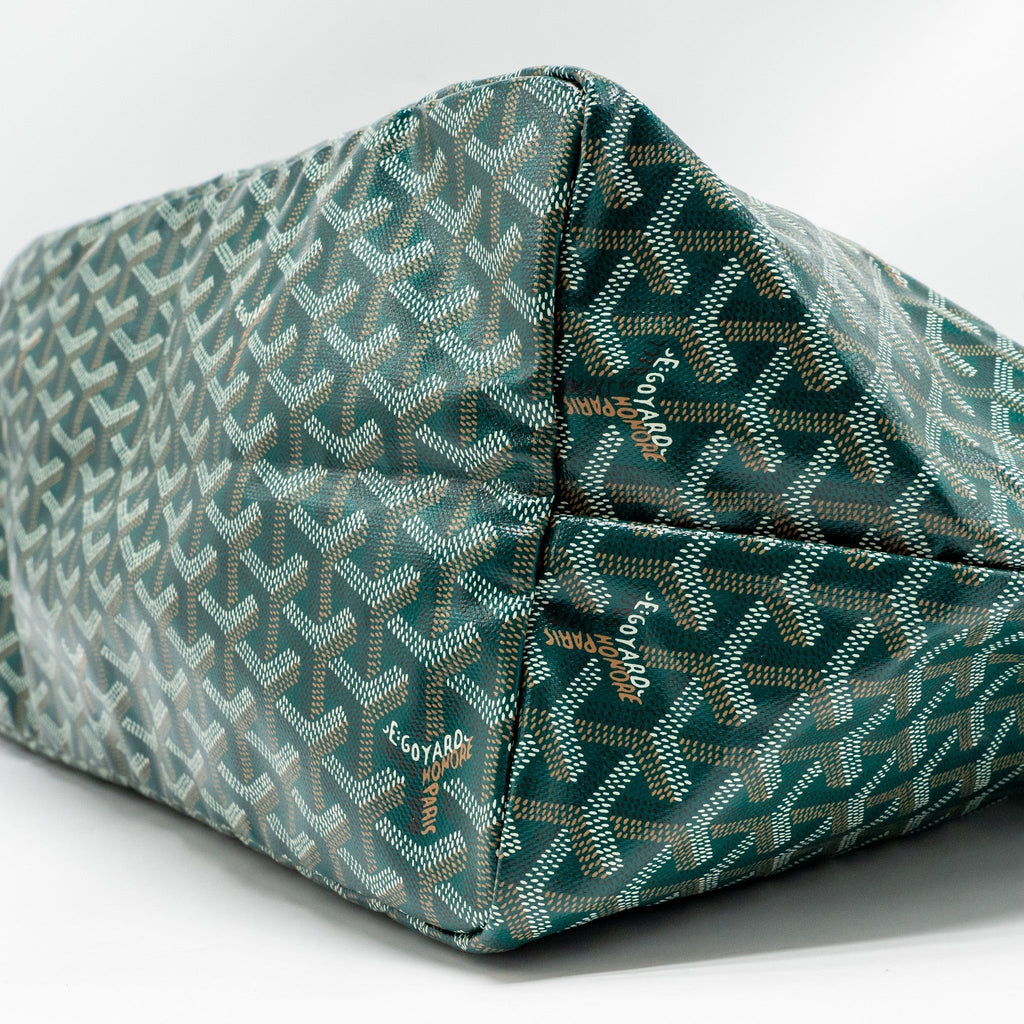 Saint Louis-Style GM Tote - Green Canvas & Calfskin Goyard
