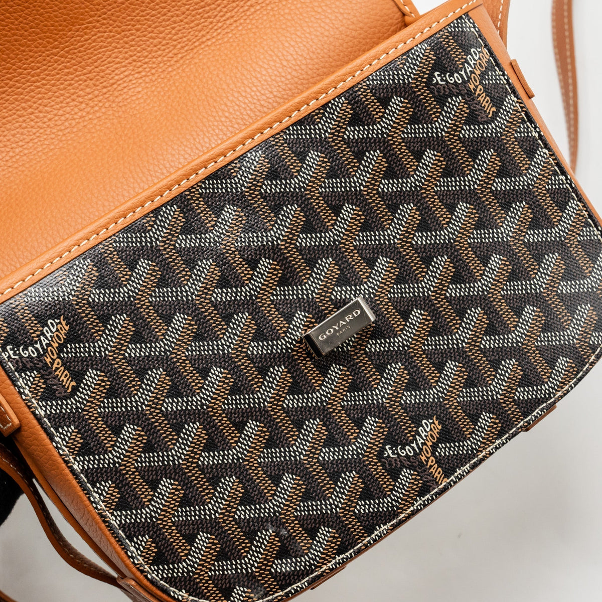 Goyard Belvédère PM Replica Messenger Bag | Tan & Silver-Tone