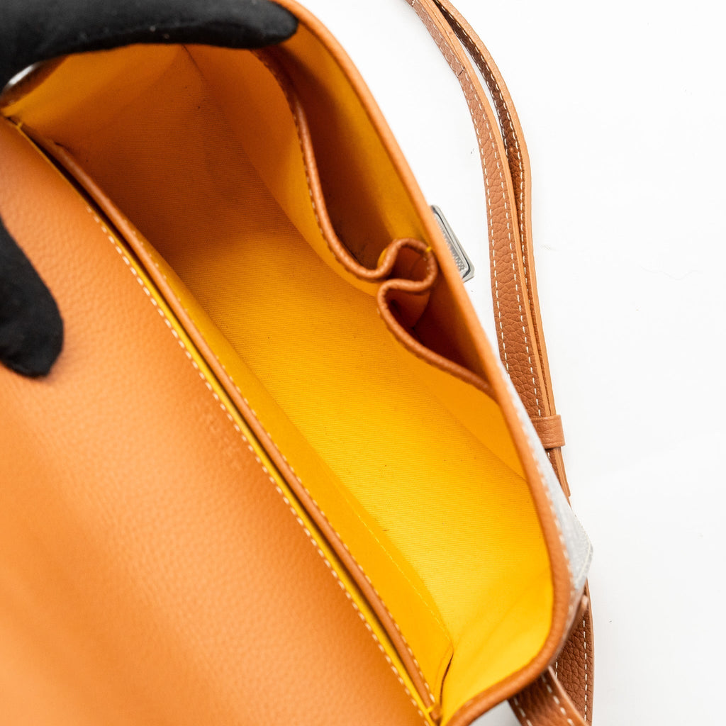 Goyard Belvédère PM Replica Messenger Bag | Tan & Silver-Tone