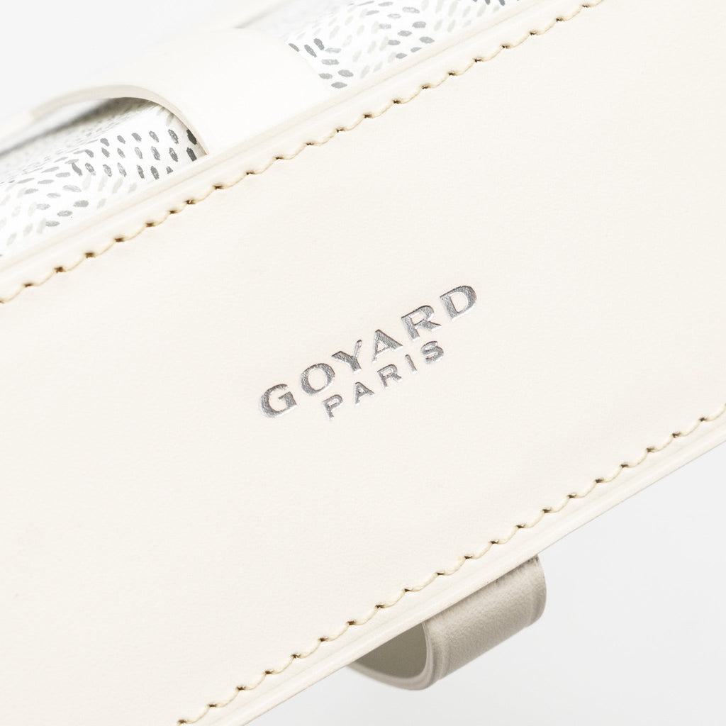 Goyard-Inspired Mini Trunk Bag – White & Silver-Tone | Replica