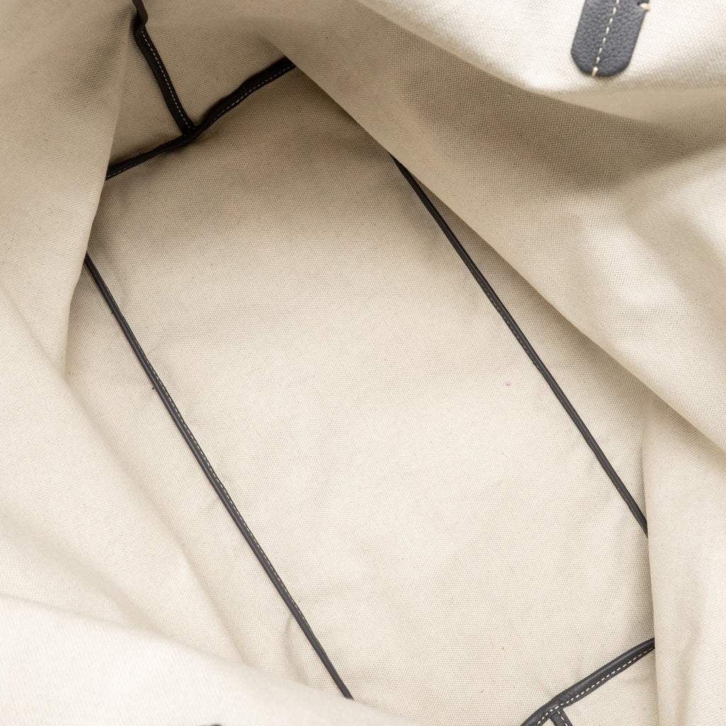 Saint Louis-Style GM Tote - Grey Canvas & Leather