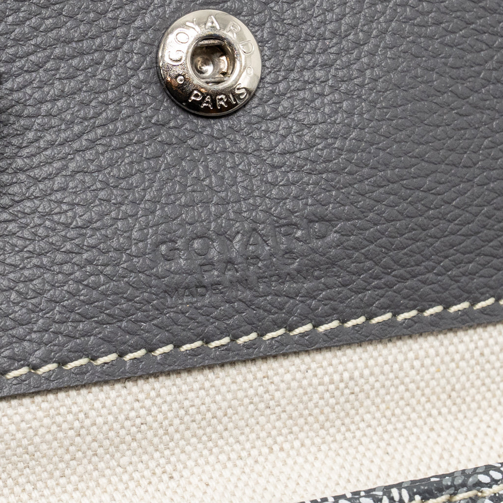Saint Louis-Style GM Tote - Grey Canvas & Leather