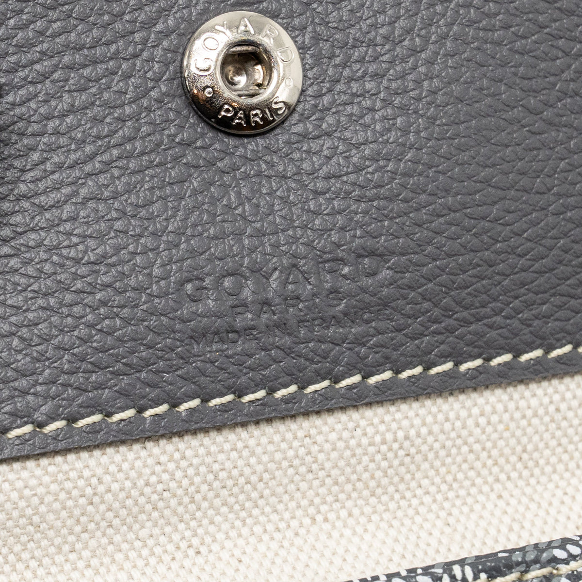 Saint Louis-Style GM Tote - Grey Canvas & Leather