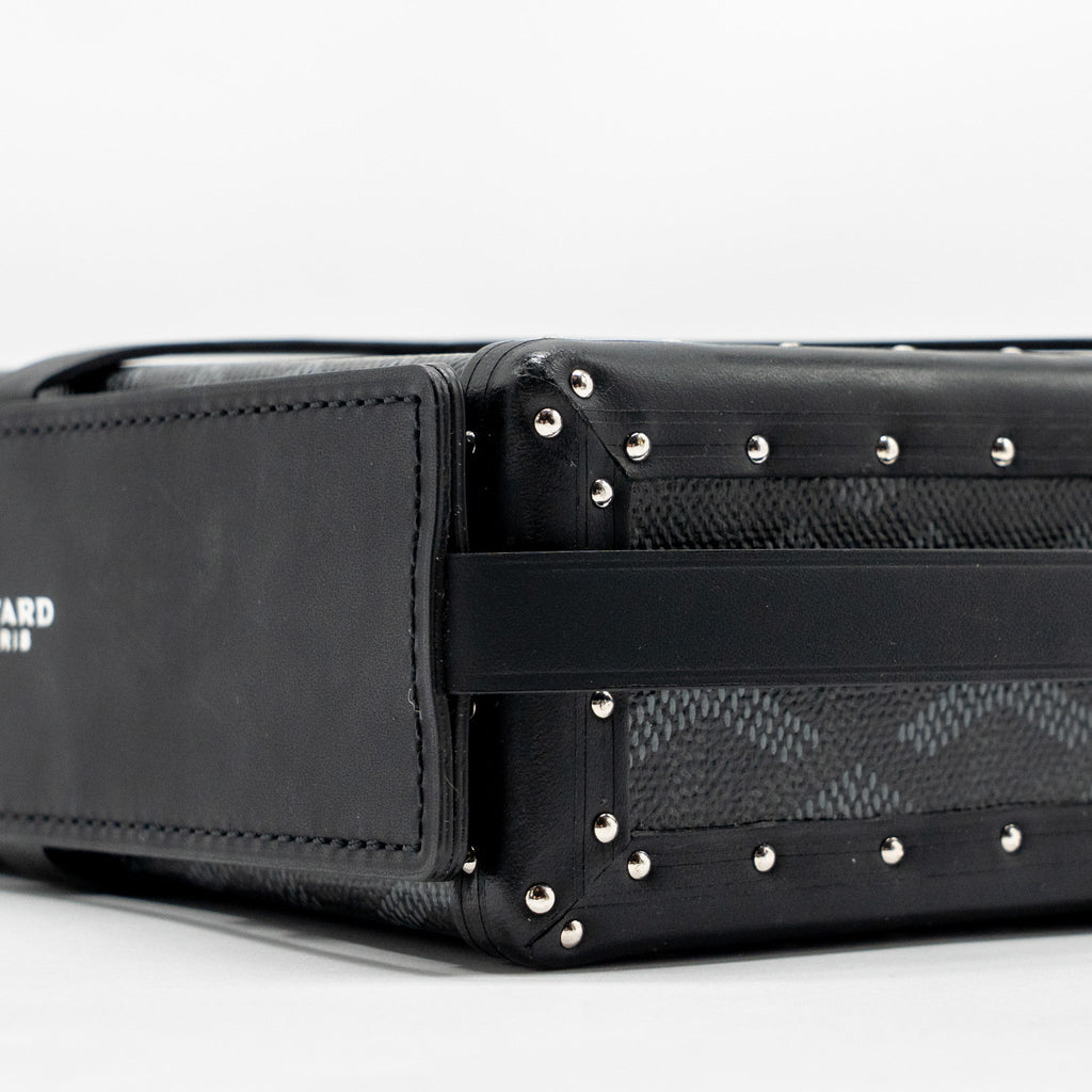 Goyard Minaüdière Trunk Bag – Black Goyardine Canvas, Silver Hardware