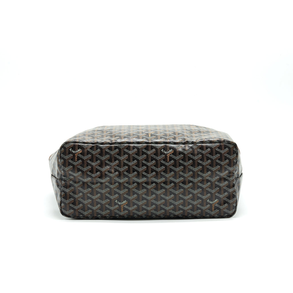 Brown & Black Coated Canvas Tote with Removable Coin Pouch