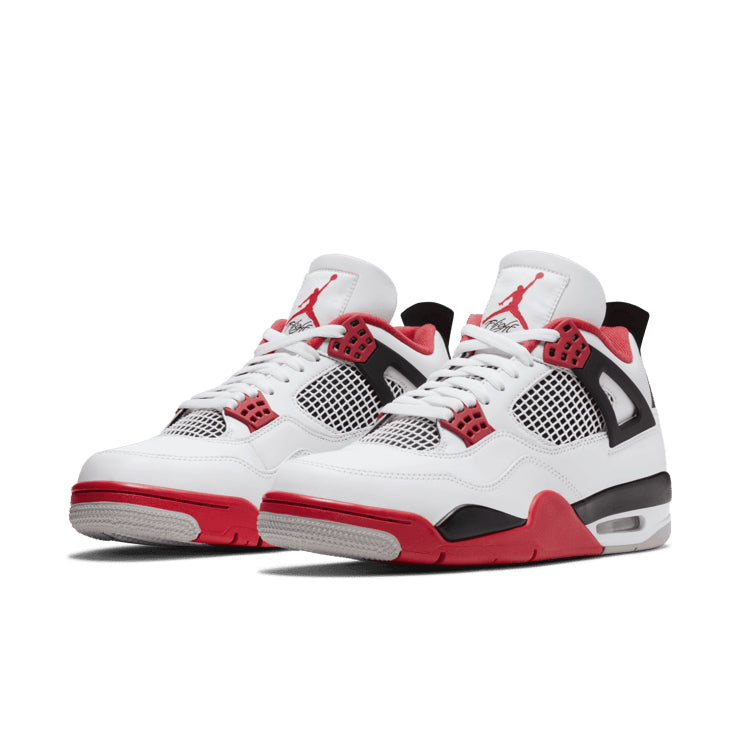 Air Jordan 4 Retro Fire Red – White & Red Sneakers