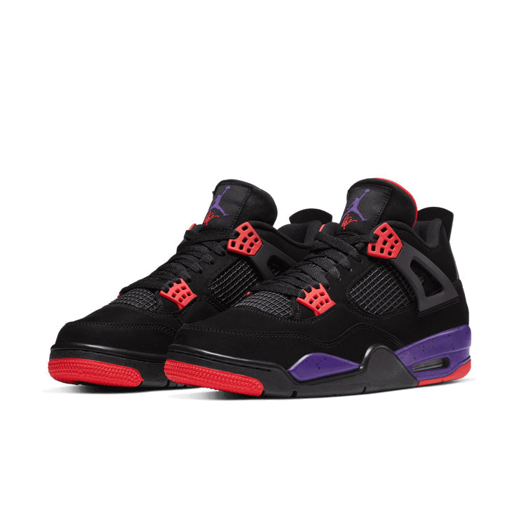 Air Jordan 4 Retro Sneakers – Black, Purple & Red