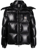 Moncler Black Glossy Hooded Puffer Jacket