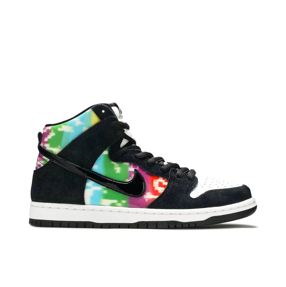Nike Dunk High Black Sneakers with Multicolor Graphic Panels