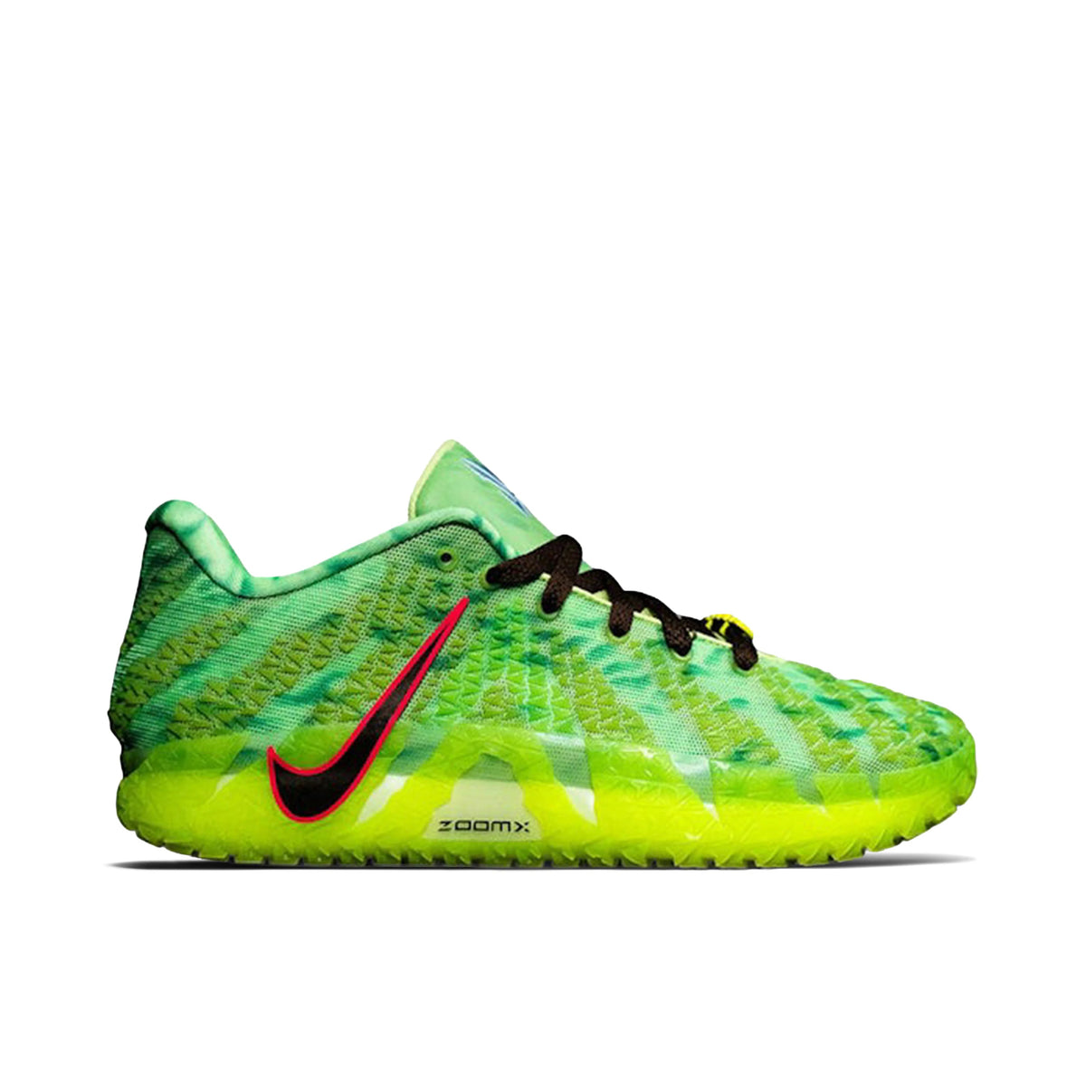 Nike Green Low-Top Sneakers with Red-Outlined Black Swoosh