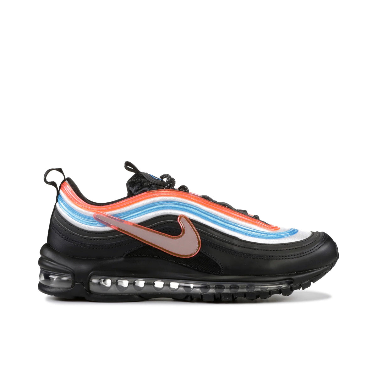 Nike Air Max 97 Black Sneakers with Multicolor Wave Trim