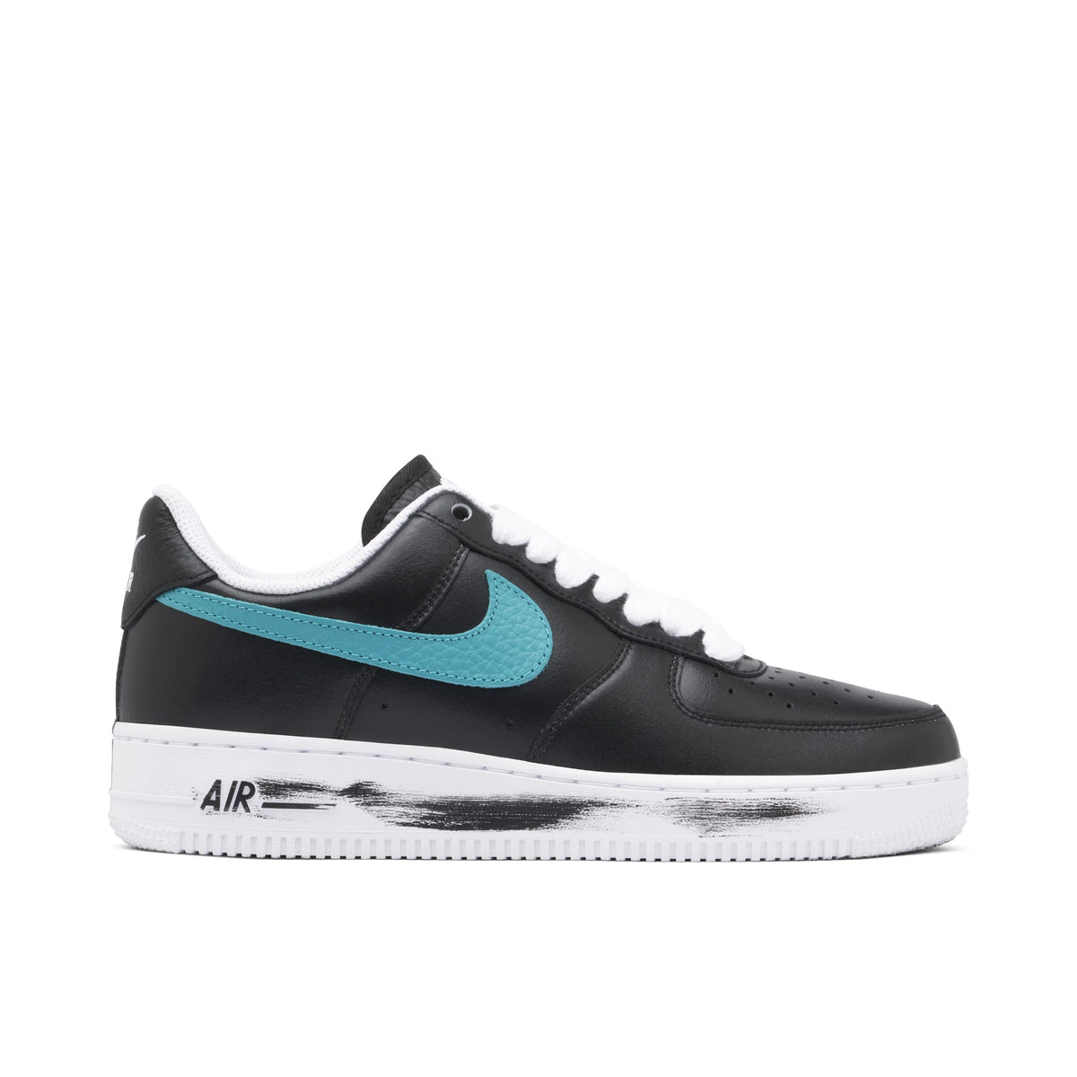 Nike Air Force 1 Low Black Sneakers with Teal & Yellow Swooshes