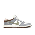 Nike SB Dunk Low Grey & White Sneakers with Olive Swoosh
