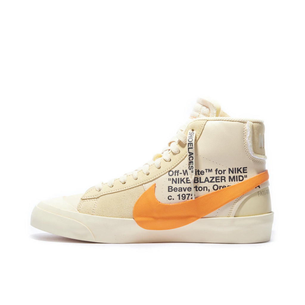 Off-White x Nike Blazer Mid Cream & Orange Sneakers