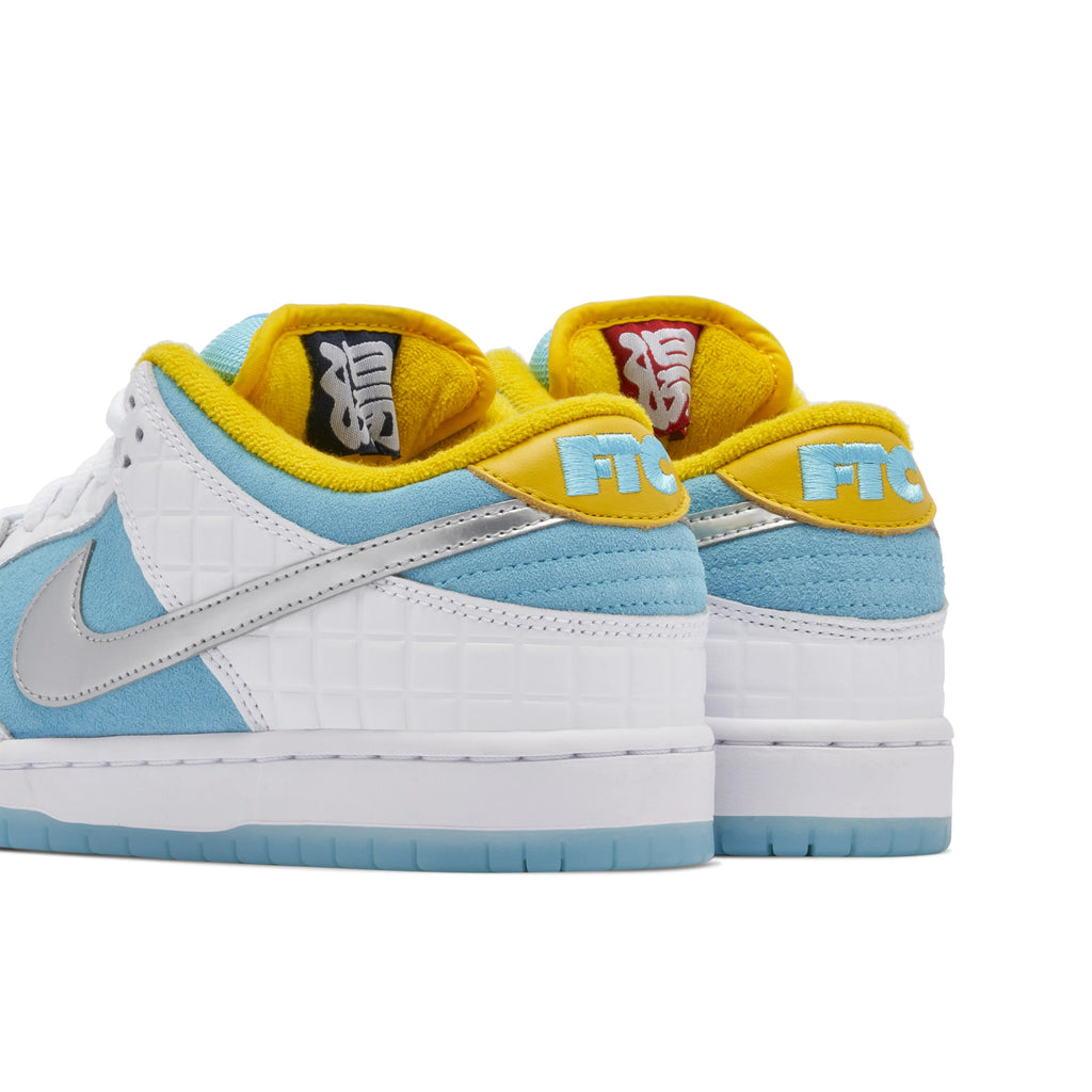 FTC x Nike SB Dunk Low White & Light Blue Sneakers