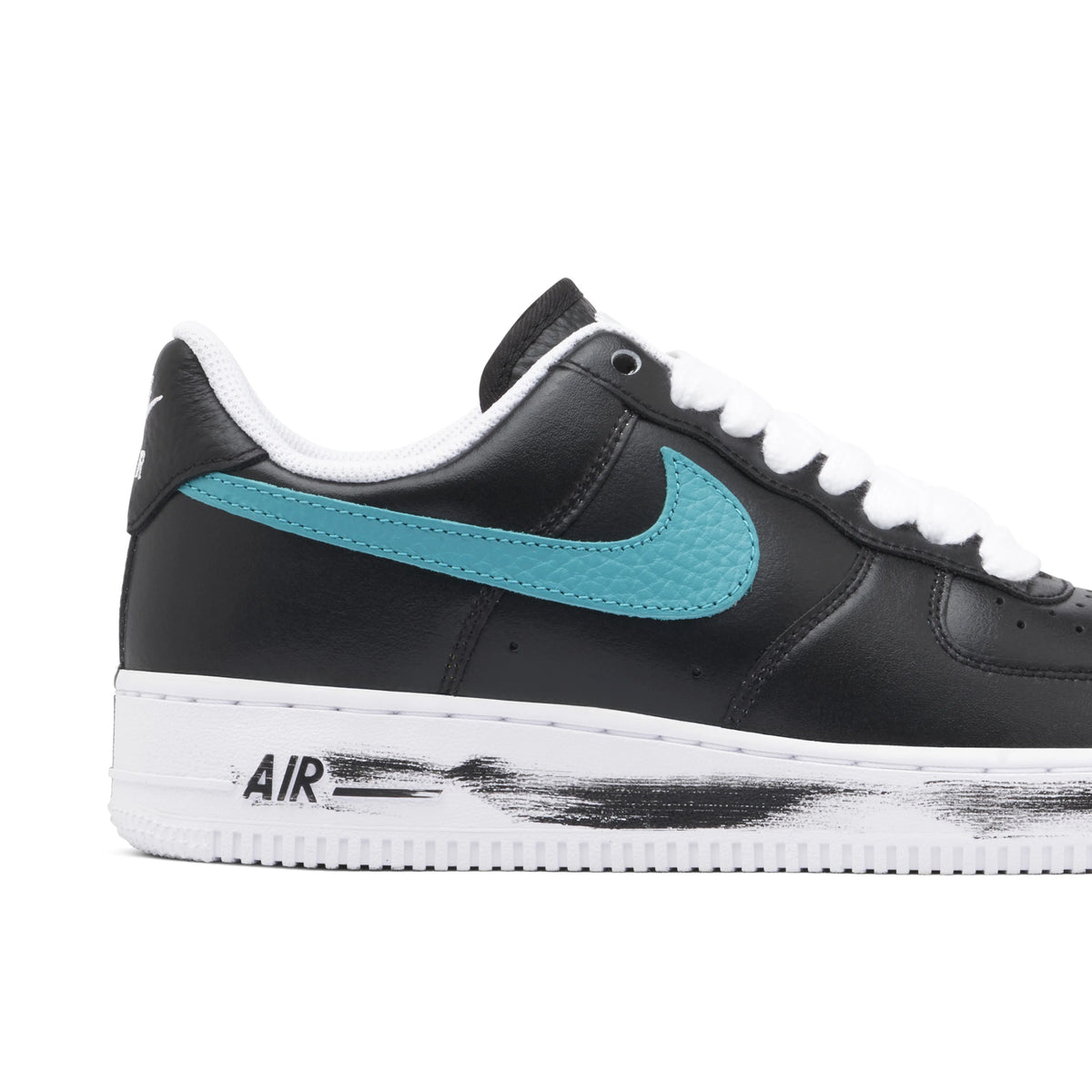 Nike Air Force 1 Low Black Sneakers with Teal & Yellow Swooshes