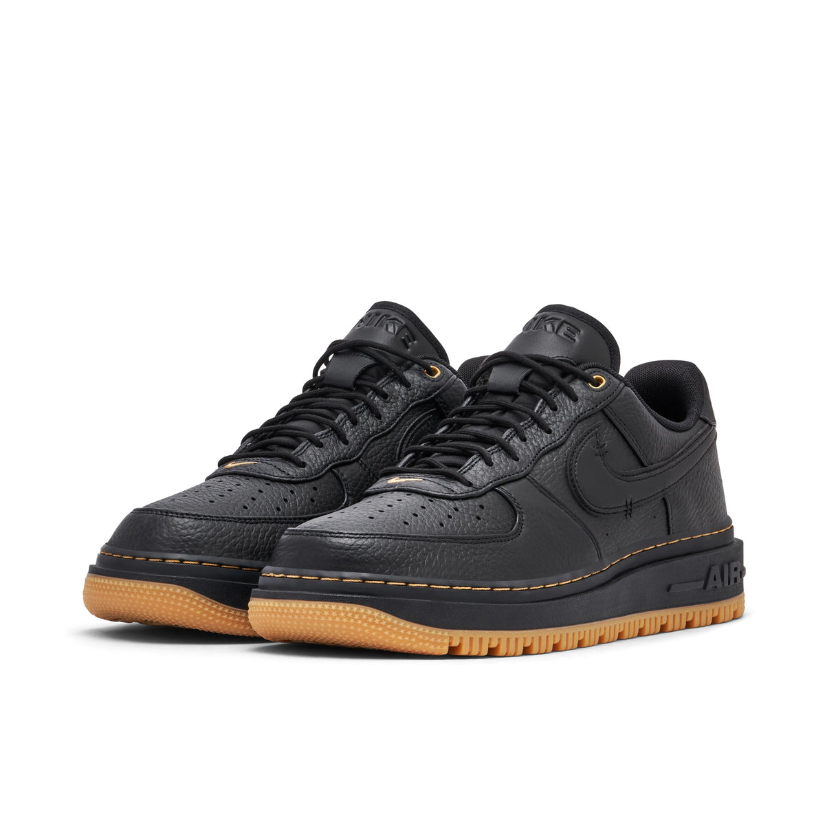 Nike Air Force 1 Low Black Sneakers with Gum Sole