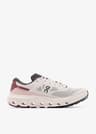 On White & Burgundy Mesh-Panel Lace-Up Sneakers
