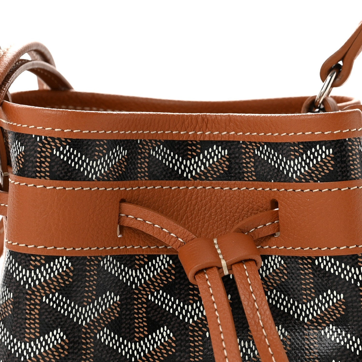GOYARD Goyardine Petit Flot Mini Bucket Bag - Black & Gold