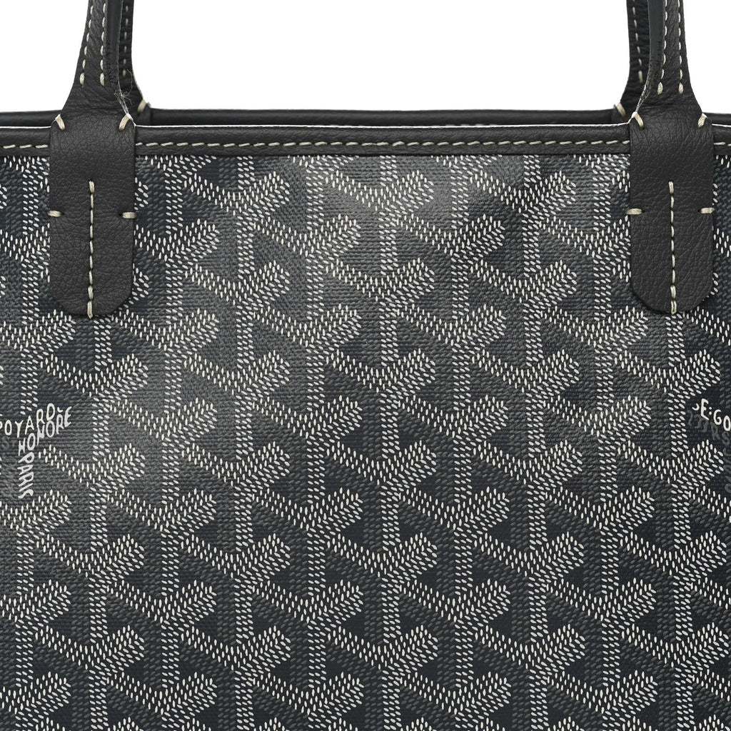 GOYARD Artois PM Tote Bag – Grey Chevron Canvas & Leather Trim