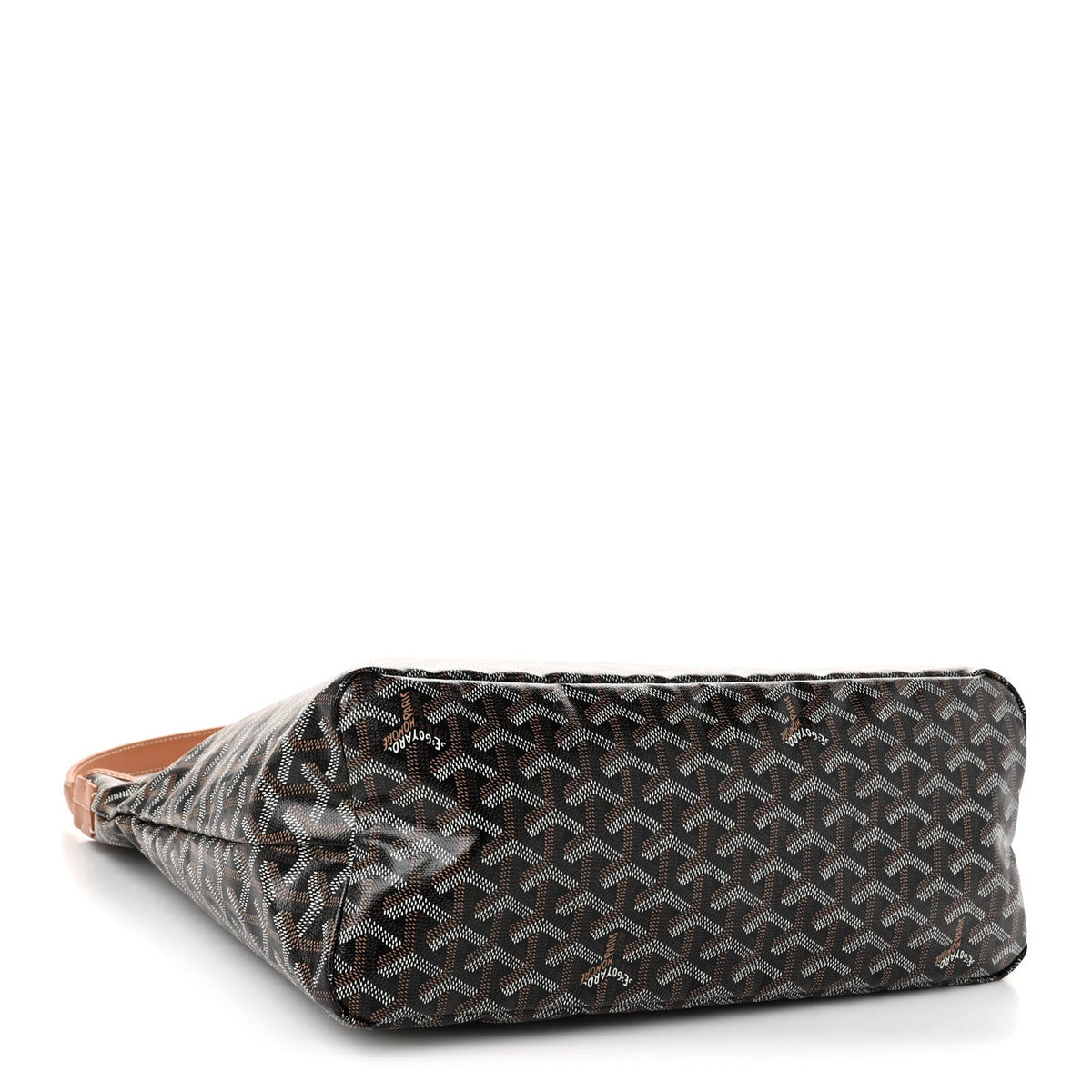 GOYARD Bohème Hobo Shoulder Bag – Black & Gold with Brown Leather Trim