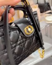 Dior Jolie Top Handle Mini Handbag, Blush Pink Cannage Quilted Calfskin, Pearl Embellished Gold Hardware