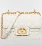 Dior Jolie Top Handle Mini Handbag, White Cannage Quilted Calfskin, Pearl Embellished Gold Hardware