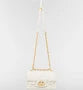Dior Jolie Top Handle Mini Handbag, White Cannage Quilted Calfskin, Pearl Embellished Gold Hardware