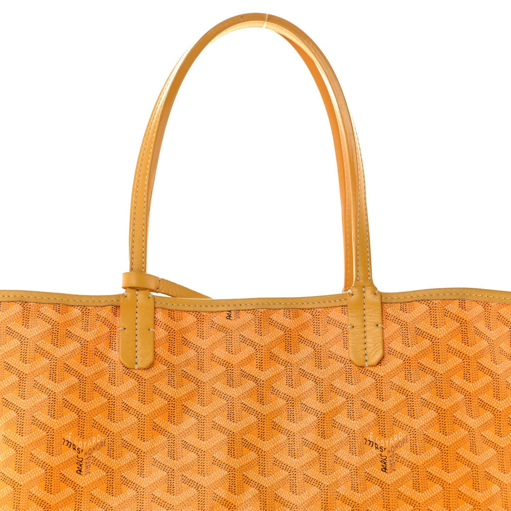 GOYARD Saint Louis PM Tote Bag – Yellow Chevron Canvas & Leather Trim